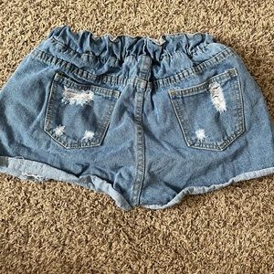 High rise jean shorts
